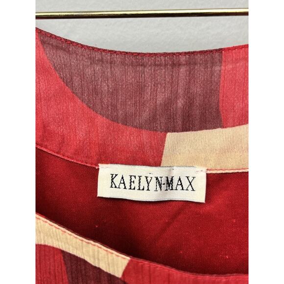 Kaely‎ n-Max dress Womens Size 6 Sleeveless Geometric Beaded Red Circle - Picture 7 of 8